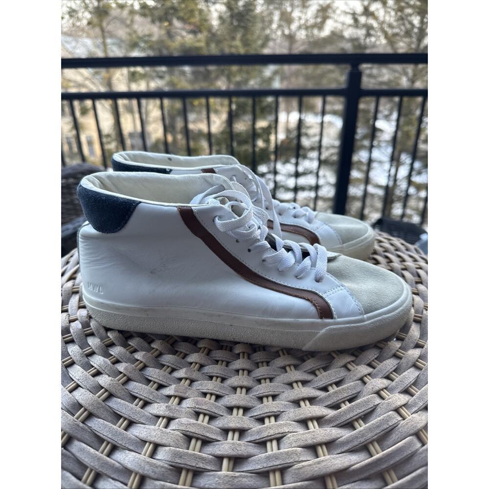 Madewell Women 9.5 M White Sneakers US Stripe High Top Platform Retro
